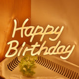 Warm White Happy Birthday Wall LED Neon Sign