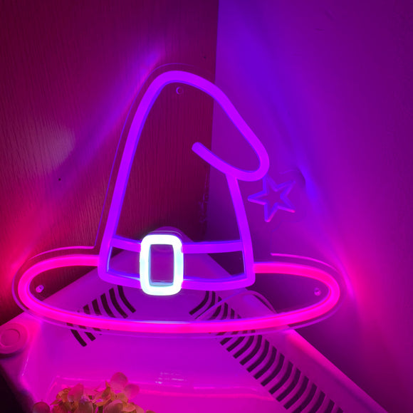 Witch Hat Wall LED Neon Sign
