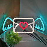 TONGER® Envelope With Wings Heart LED Neon Sign