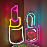 TONGER® Lipstick With Nail Polish Wall LED Neon Sign