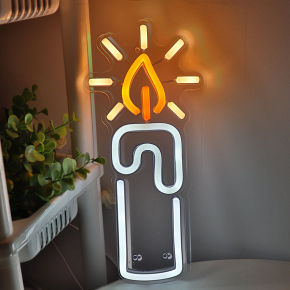 Candle LED Neon Sign Light, Can be hang on the wall,Powered by USB