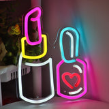 TONGER® Lipstick With Nail Polish Wall LED Neon Sign