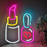 TONGER® Lipstick With Nail Polish Wall LED Neon Sign