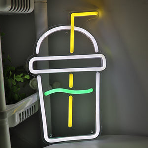 TONGER® Beverage Cup Wall LED Neon Sign Light