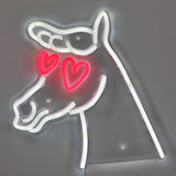 TONGER® Horse  Eyes With Heart LED Neon Sign Light