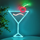 TONGER® Cocktails  With Cherry Wall LED Neon Sign