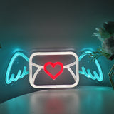 TONGER® Envelope With Wings Heart LED Neon Sign