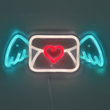 TONGER® Envelope With Wings Heart LED Neon Sign