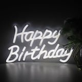 White Happy Birthday Wall LED Neon Sign