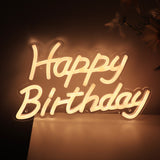 Warm White Happy Birthday Wall LED Neon Sign