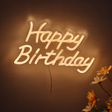 Warm White Happy Birthday Wall LED Neon Sign