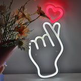 TONGER® Finger Heart LED Neon Sign