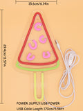 Watermelon Posicle Wall LED Neon Sign Light, Can be hang on the wall,Powered by USB