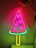 Watermelon Posicle Wall LED Neon Sign Light, Can be hang on the wall,Powered by USB