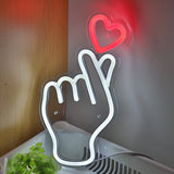 TONGER® Finger Heart LED Neon Sign