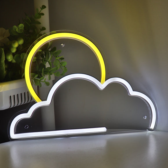 Cloud With Sun Wall LED Neon Sign