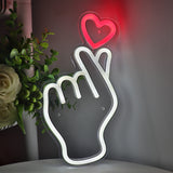 TONGER® Finger Heart LED Neon Sign