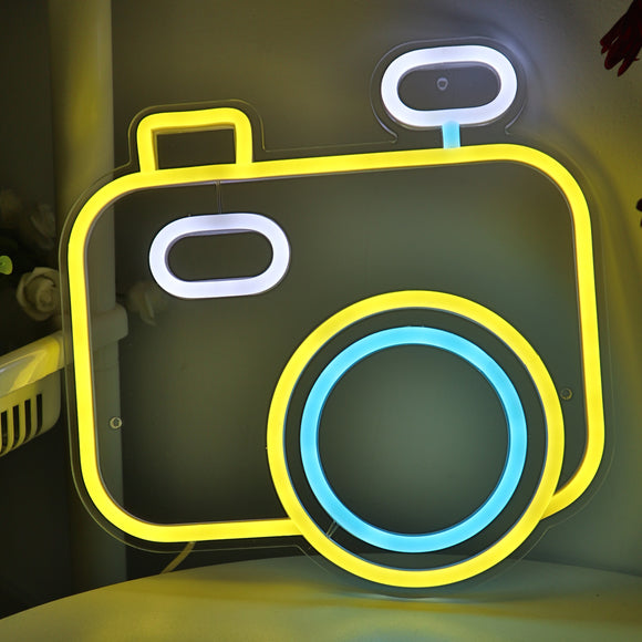 Camera Wall LED Neon Sign Light, Can be hang on the wall,Powered by USB