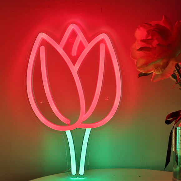Rose Flower LED Neon Sign Light, Can be hang on the wall,Powered by USB