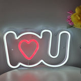 TONGER® I heart U LED Neon Sign Light