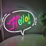 TONGER® Hello With Bubble LED Neon Sign Light