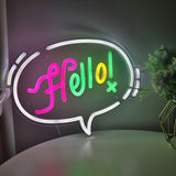 TONGER® Hello With Bubble LED Neon Sign Light