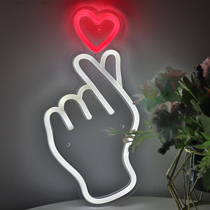 TONGER® Finger Heart LED Neon Sign