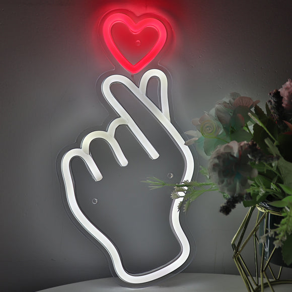 Finger Heart LED Neon Sign
