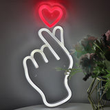 TONGER® Finger Heart LED Neon Sign