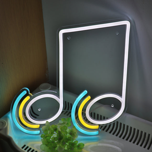 Music Symbol LED Neon Sign Light, Can be hang on the wall,Powered by USB