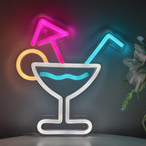 TONGER® Cocktails With Umbrella Wall LED Neon Sign