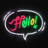 TONGER® Hello With Bubble LED Neon Sign Light