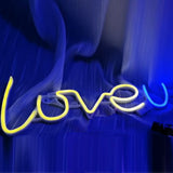 TONGER® Warm White&BlueLoveu LED Wall Neon Sign