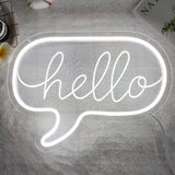 TONGER®White Hello Wall Neon Sign