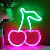 TONGER®Pink & Green Cherry Shape LED Neon