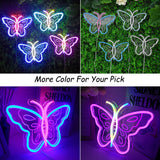 TONGER®Ice Blue&Colorful Butterfly LED Neon Sign