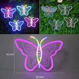 TONGER®Blue&Pink Butterfly LED Neon Sign