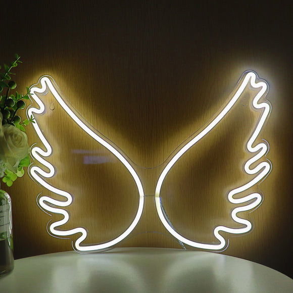 TONGER® White Wing Wall Neon Sign