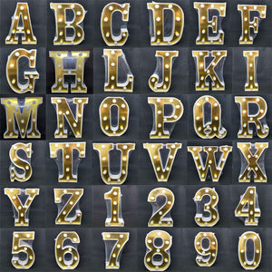 TONGER® Golden-Plating Letter Marquee Light