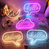 TONGER®White Hello Wall Neon Sign