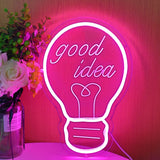 TONGER® Pink Good Idea In Bulb LED Neon