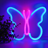 TONGER® Pink & Blue Butterfly Wall LED neon light Sign