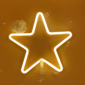 TONGER® Warm White Star Wall LED Neon Light Sign