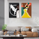 TONGER® Dance with pigeons Art Glowing Wall Light Painting