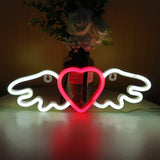 TONGER® Heart With Angle Wings Neon LED