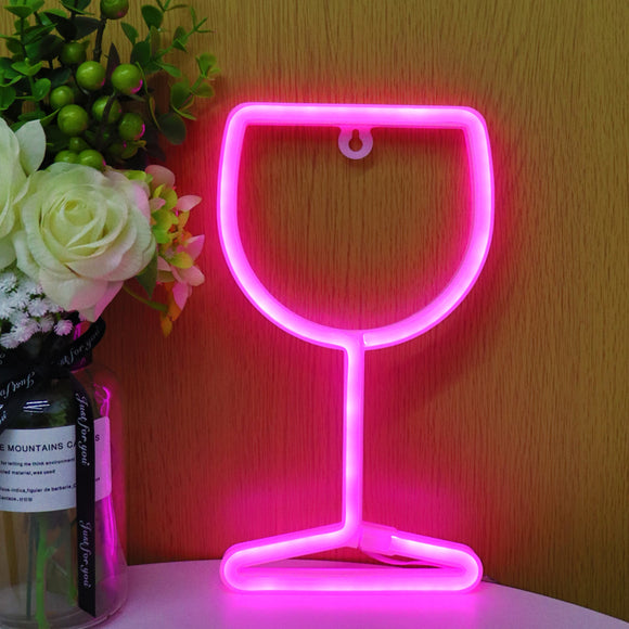 TONGER®Pink Goblet LED Neon Sign