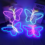 TONGER® Blue&White Butterfly LED Neon Sign