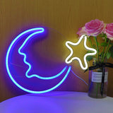 TONGER®Moon With Star LED Neon Sign