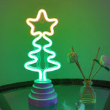 TONGER® Christmas Tree With Star Table/Wall LED Neon Light
