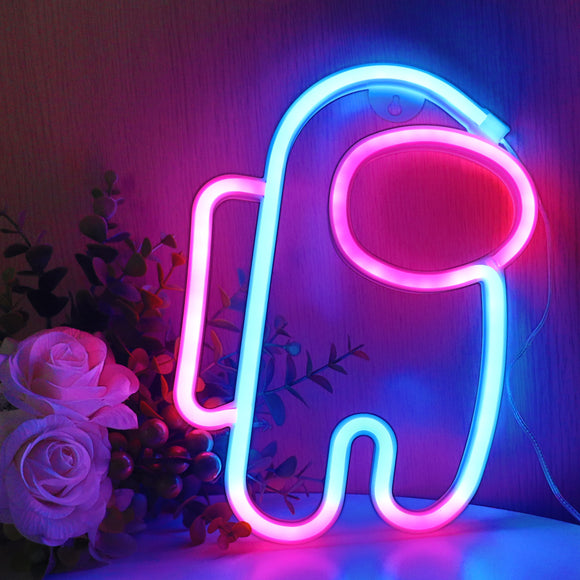 TONGER®Pink & Blue Cosmonaut LED Neon Light Sign